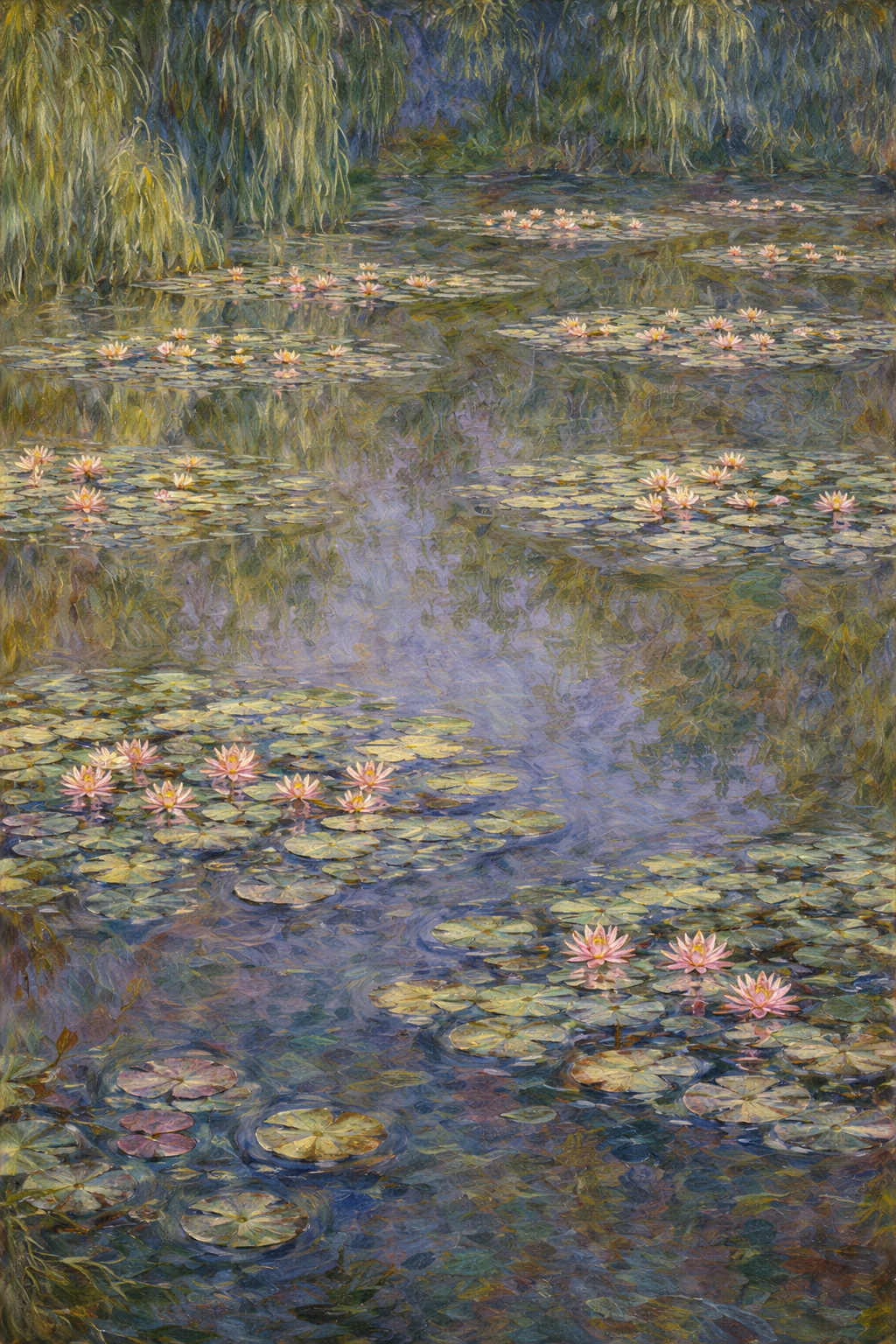Monet’s Water Lilies Detail of Monet’s Water Lilies with layered blues, greens, and golden highlights Monet’s Water Lilies Detail of Monet’s Water Lilies with layered blues, greens, and golden highlights
