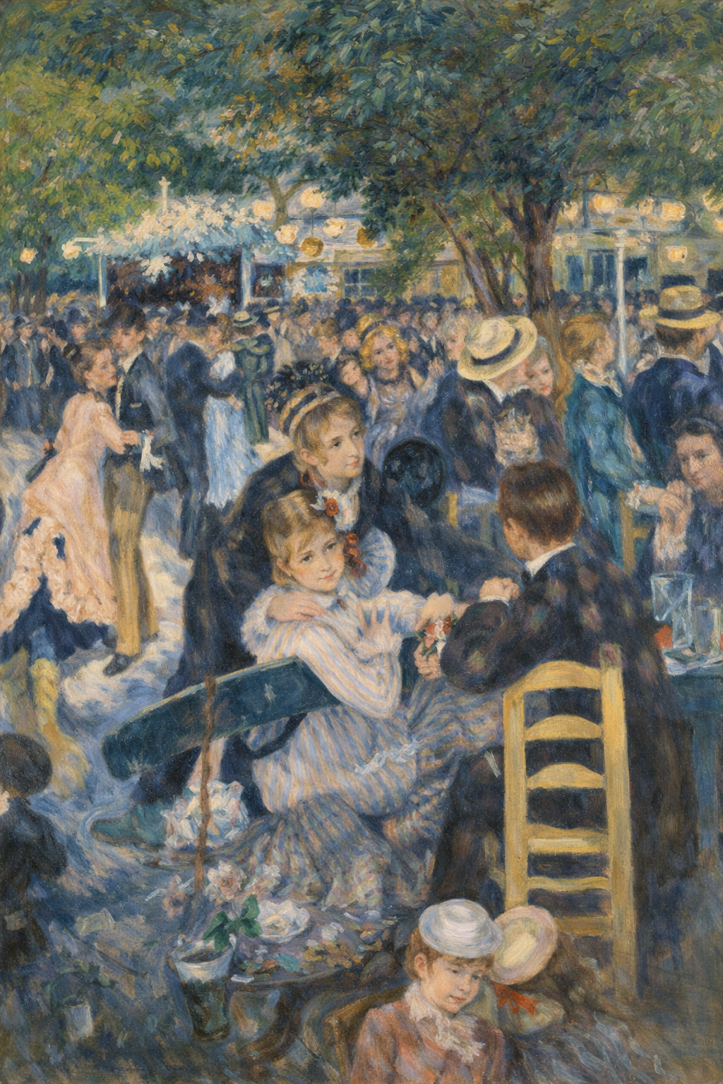 Renoir painting of dancers beneath trees at Montmartre’s Moulin de la Galette Renoir painting of dancers beneath trees at Montmartre’s Moulin de la Galette
